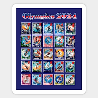 2024 Olympics Commemorative Postage Stamps Magnet